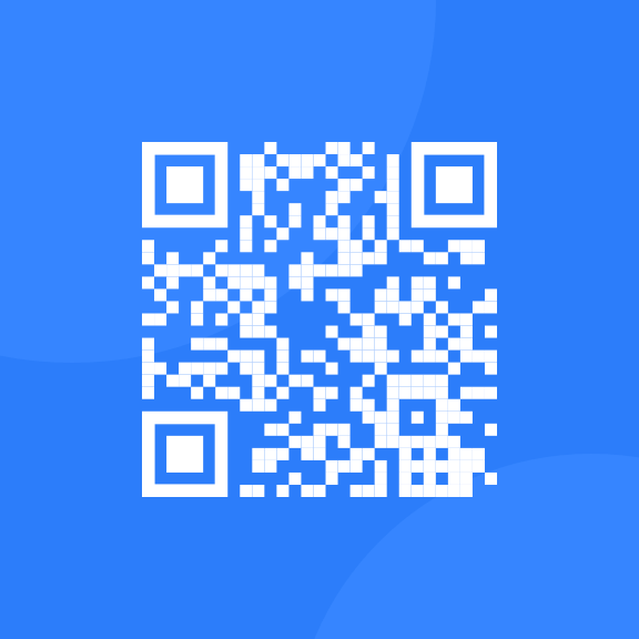 white qr with blue background